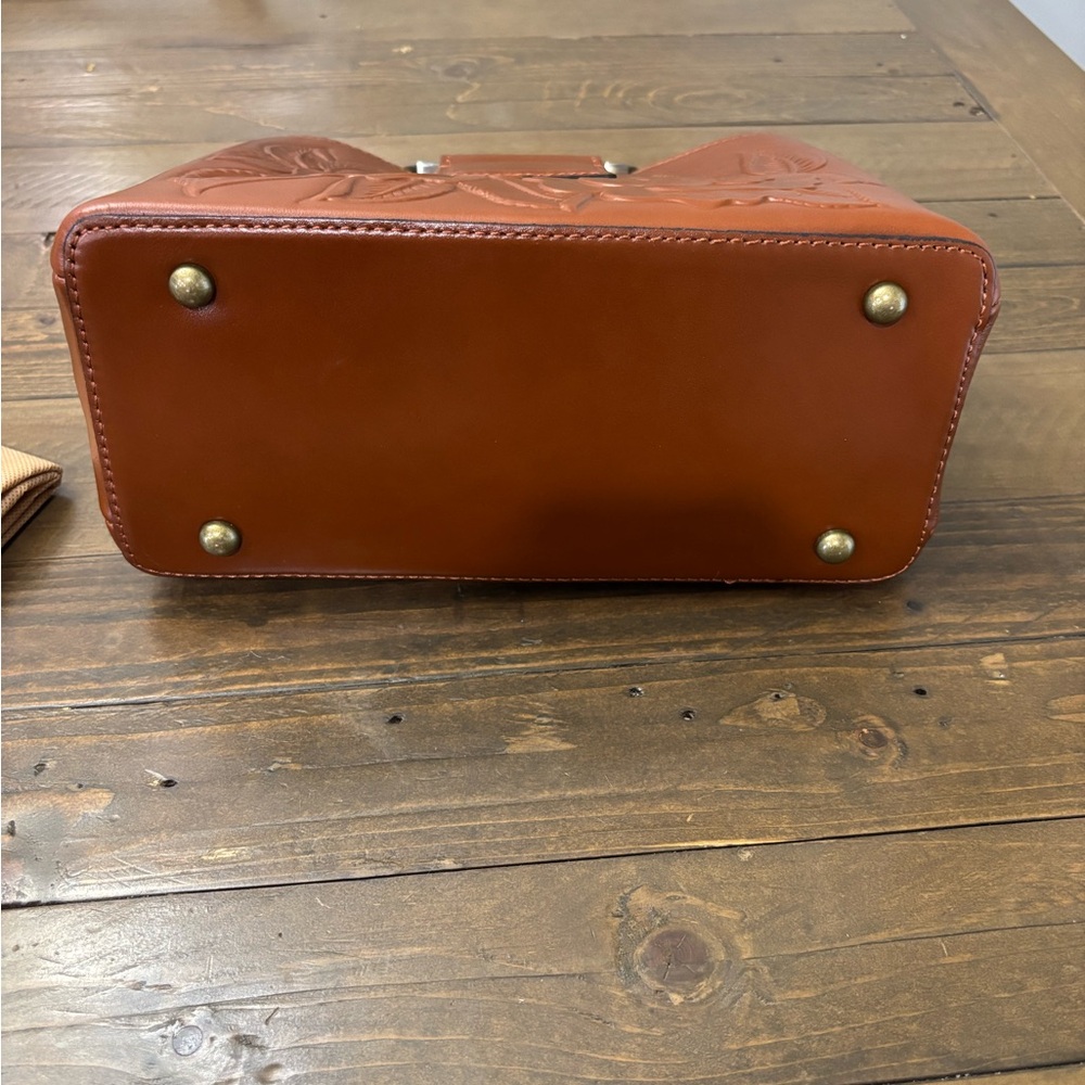 Patricia Nash Empoli Rose Tooled Leather Satchel - Picture 7 of 13